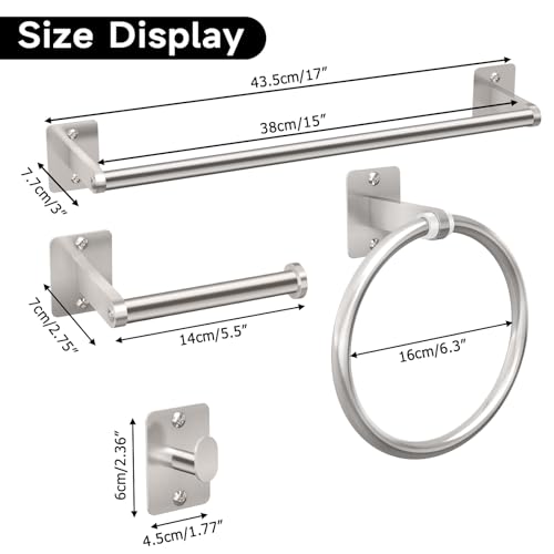 Brushed Nickel Bathroom Accessories Set (Brushed Nickel / 16 inch (4 Piece))