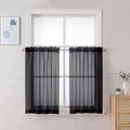 Black Sheer Curtains 30 inch Length 2 Panels (Black / 42"W x 30"L (Pack of 2))