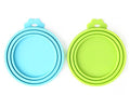 Pet Food Can Cover Silicone Can Lids for Dog and Cat Food (Blue/Green)
