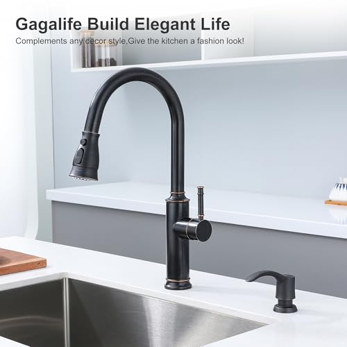 Kitchen Sink Soap Dispenser with 17 Ounce Large Bottle (Oil-rubbed Bronze / with Bottle)