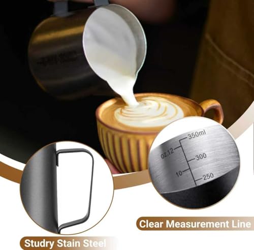 Milk Frothing Pitcher (Black / 11.8 Ounces)