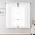 White Sheer Curtains 63 Inches Long 2 Panels (White / 59"W x 63"L (Pack of 2))