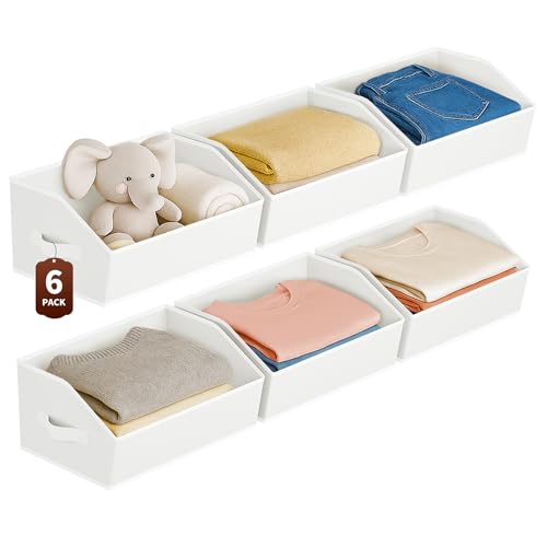 Large Closet Organizers and Storage Bins (White / 6 Pack)