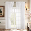 2 Pack Basic White Sheer Curtain Drapes for Living Room 84 Inch Length 2 Panels (59"W x 84"L (Pack of 2) / White)