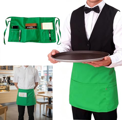 Pack of 6 Server Waist Aprons (Green X 6)