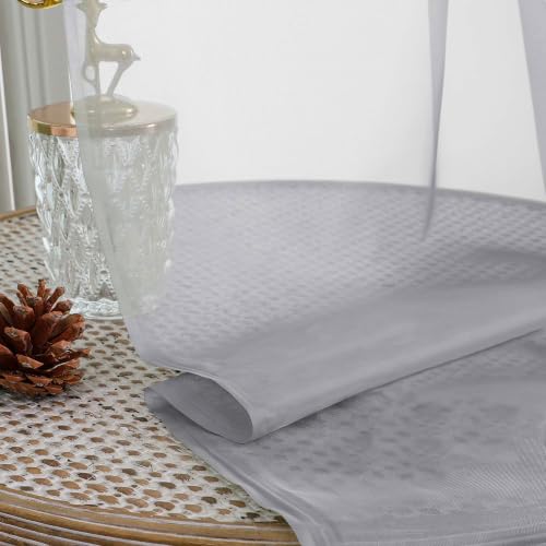 Extra Long Light Grey Sheer Curtains 120 Inches Long 2 Panels (Light Grey / 59"W x 120"L (Pack of 2))