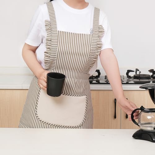 Cute Cotton Apron for Women (Medium / Grey)