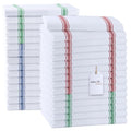 Dish Towels 30 Pack Multi Stripe 100% Cotton Kitchen Towel 15x25 Inch Tea Towels (Multi Color / Pack of 30)