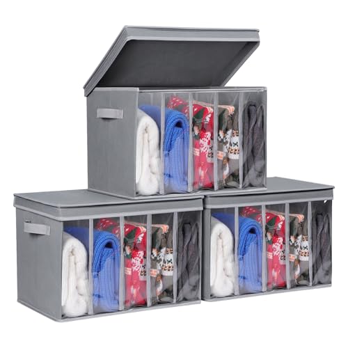 Sweater Storage for Closet Wardrobe Clothes Organizer (Grey)