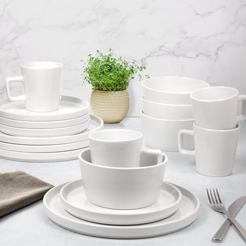 Terra Plates and Bowls Sets (Stone White / Service for 4)