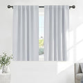 60% Light Filtering White Curtain Panels (Greyish White / 42"W x 45"L (Pack of 2))