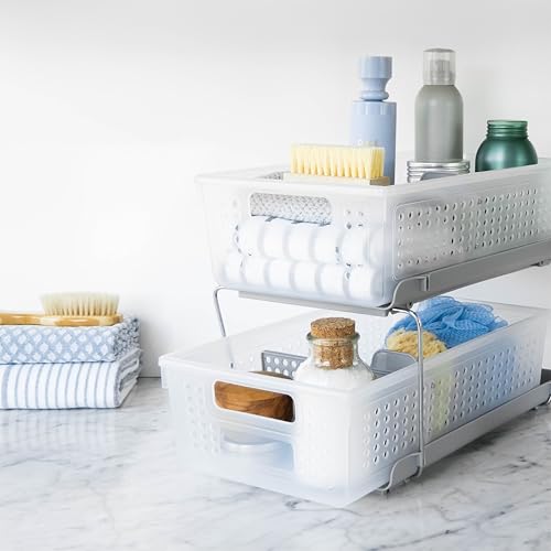 Two Tier Organizer with Dividers (Frost)