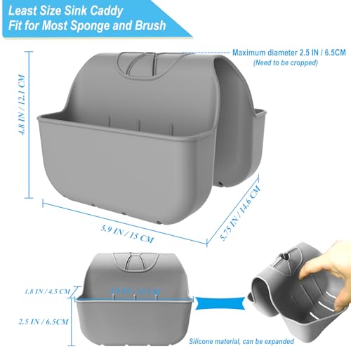 Sponge Holder for Kitchen Sink (Gray)