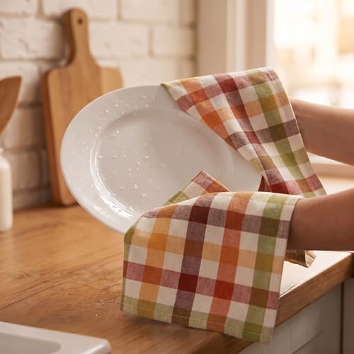 Kitchen Towels Cotton Dish Towels 20”x30” (20" x 30" (Set of 6) / 037 Harvest)