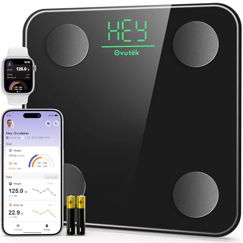 Smart Scale for Body Weight Digital Bathroom Scale with BMI Body Fat (Black)