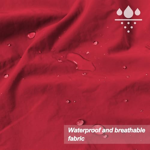 Waterproof Cobbler Apron with 4 Pockets Vest Smock Apron for Men Women Chef Waiter Work (Red)