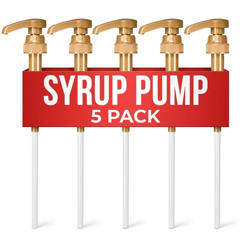 5 Pcs Coffee Syrup Pump (Gold 5-pack)