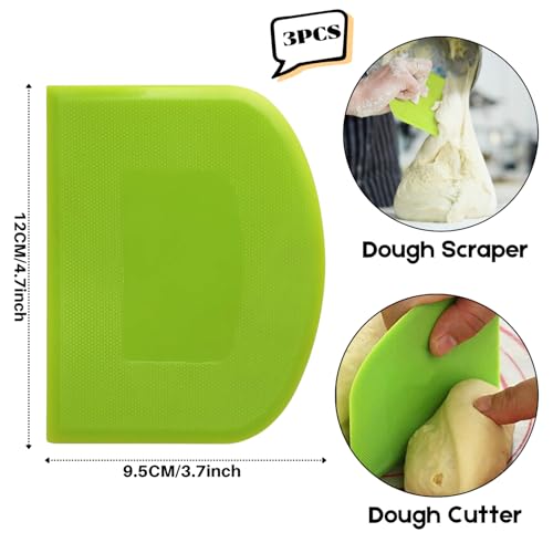 Dough Scraper Bench Scraper (12x9.5cm/4.7x3.7'' / Green+Blue+Green)