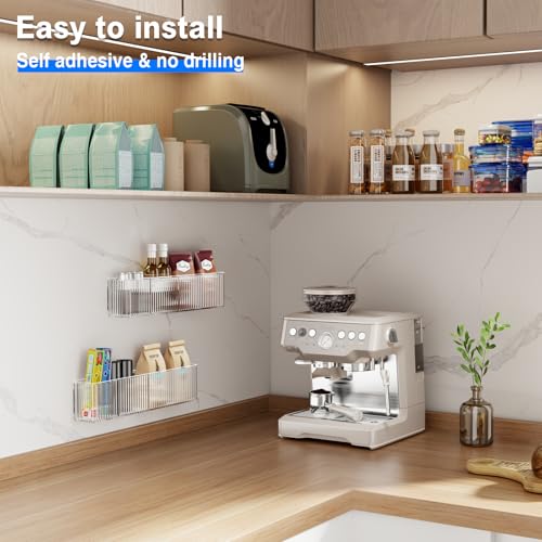 2 Pack Adhesive Cabinet Door Organizer (Clear / 2 Pack)