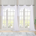 Extra Long White Sheer Curtains 144 inch 2 Panels (White / 59"W x 144"L (Pack of 2))