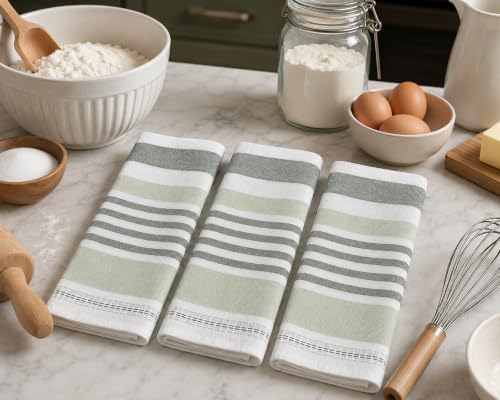 Green White Kitchen Hand Dish Towels (Green Monica Upc)