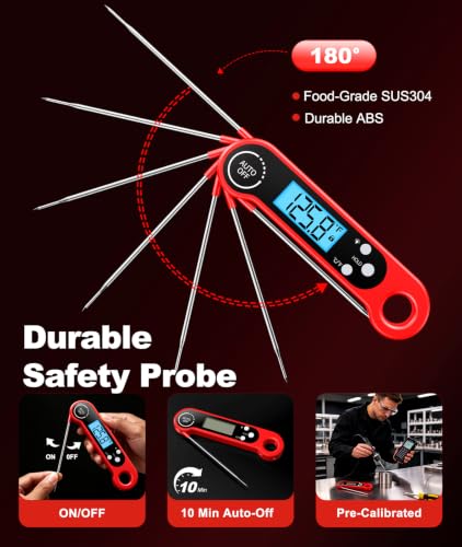 1 Sec Instant Read Meat Thermometer Digital for Cooking