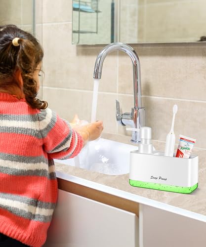 Dish Soap Dispenser with Sponge Holder (White)