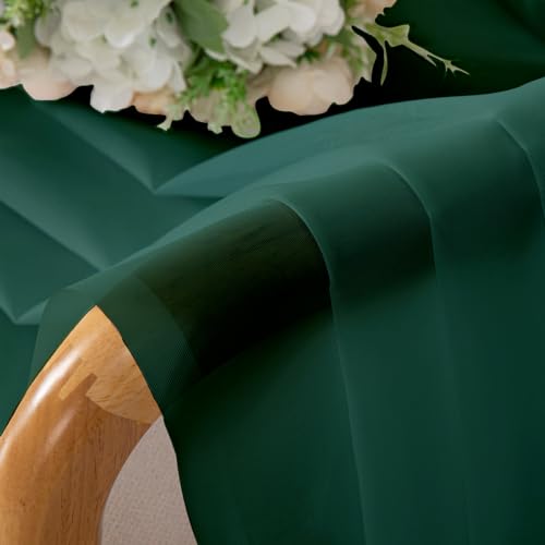 Hunter Green Sheer Curtains 54 Inch Length 2 Panels (Hunter Green / 42"W x 54"L (Pack of 2))