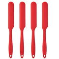 4pcs Silicone Spatula Set Heat Resistant Cake Cream Butter Spatulas Mixing Batter Scraper Non (Red)