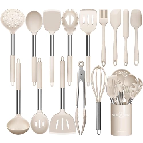 Stainless Steel Kitchen Cooking Utensil Set (Khaki)