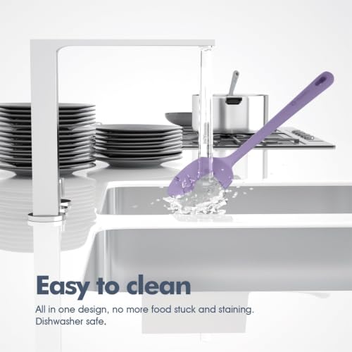 5 Pieces Silicone Spatulas Set (Light Purple / 5 pieces)