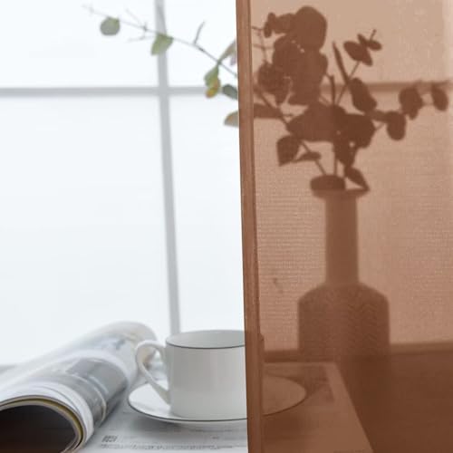 Basic Rod Pocket Sheer Voile Window Curtain Panels Brown 1 Pair 2 Panels 70 Width 72 Inch Long for Kitchen Bedroom Children Living Room Yard（Brown (Brown / 70"W x 72"L (Pack of 2))