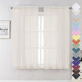 Ivory Sheer Curtains 63 Inch Long 2 Panels (Ivory / 40"W x 63"L (Pack of 2))