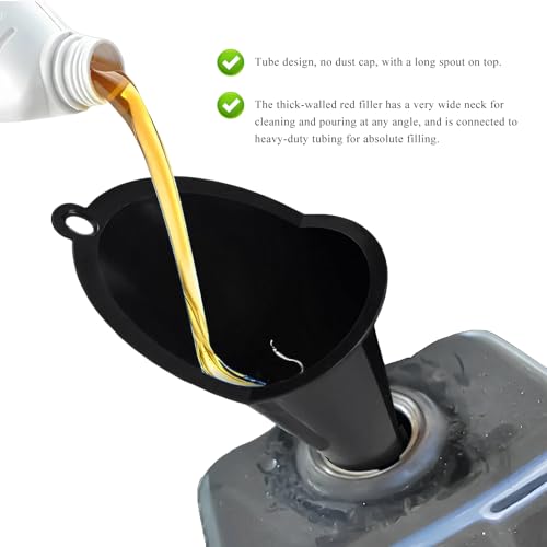 2 PCS Oil Funnel (Black, L+S, 2 PCS)