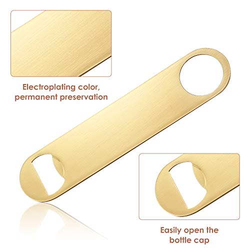 4 Pcs Heavy Duty Stainless Steel Flat Bottle Opener Bartender 7 Inch