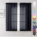 Black Sheer Curtains 63 Inch Length 2 Panels (Black / 40"W x 63"L (Pack of 2))