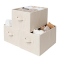 Shelf Organizer Bins (Large / Beige Stripes)