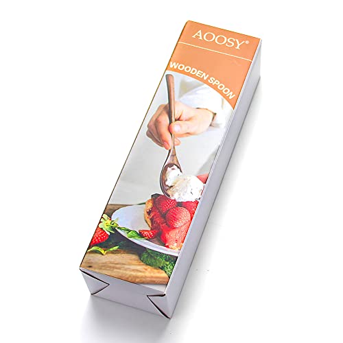 9 In Wooden Spoons for Eating (6 Pieces Brown Wooden Spoons for Eating)