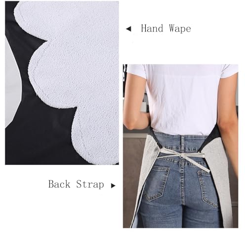 2 Pack Kitchen Apron with Hand Wipe (Style 7)