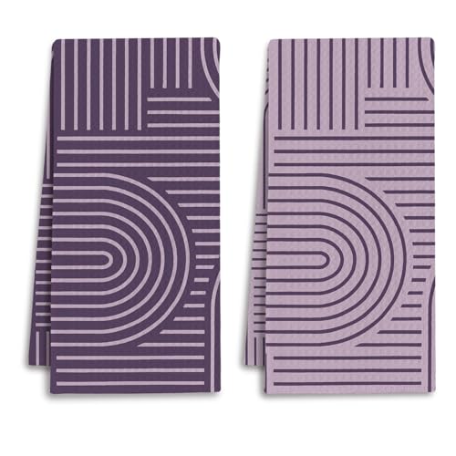 Abstract Boho Purple Kitchen Towels (Purple / Casual)