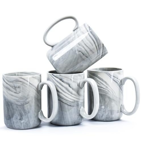 Coffee Mugs Set of 4 (Gray Marble)