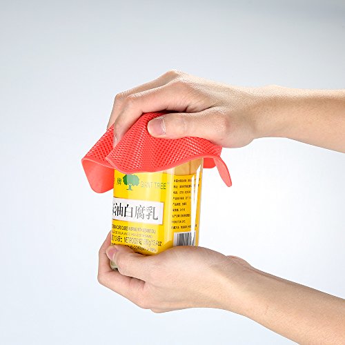 Jar Opener & Bottle Opener for Seniors with Arthritis (Black and Red)
