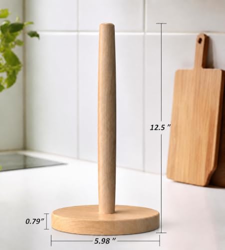 Wooden Paper Towel Holder Countertop (Large / Natural Beech)