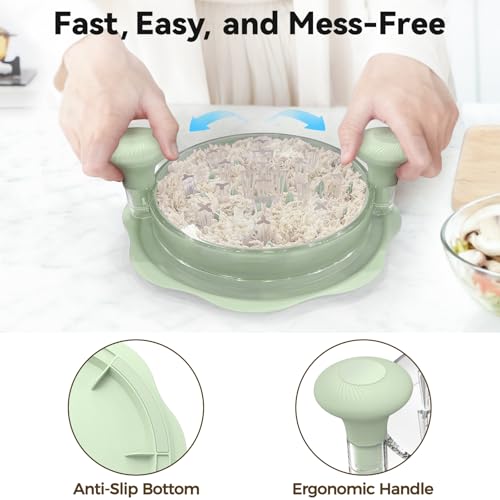 10" Pro Large Meat Shredder Tool Twist for Seafood (Green)