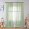 Green Sheer Curtains 96 Inches Long 2 Panels (Light Green / 59"W x 96"L (Pack of 2))