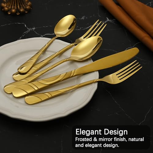 40 Piece Gold Silverware Set for 8 (Gold / 40 Pieces)
