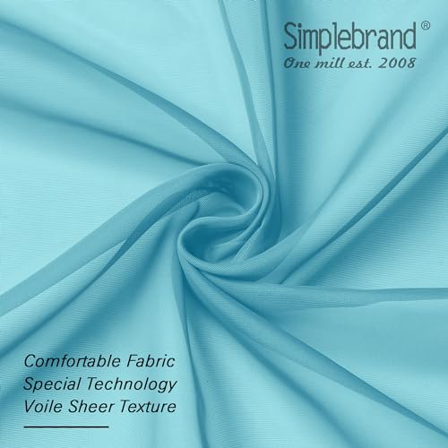 Turquoise Sheer Curtains 84 Inches Long 2 Panels (Turquoise / 42"W x 84"L (Pack of 2))