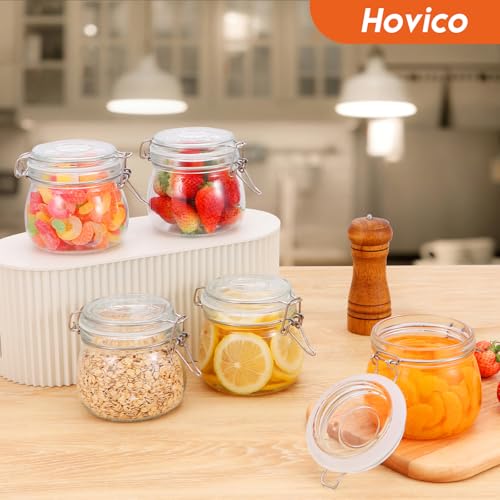 17 oz Glass Jars with Airtight Lids And Leak Proof Rubber Gasket (17oz*6-Round)