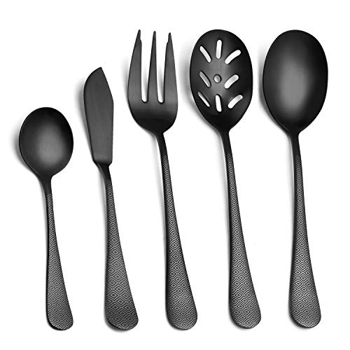 Matte Black Serving Set (Diamond / 5-Piece)