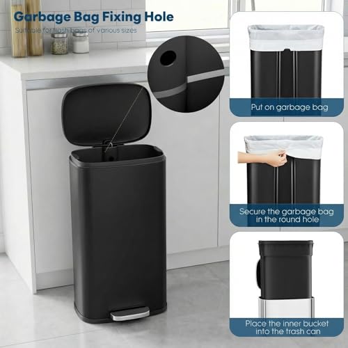 13.2 Gal Kitchen Trash Can (Black / 13.2 Gal)